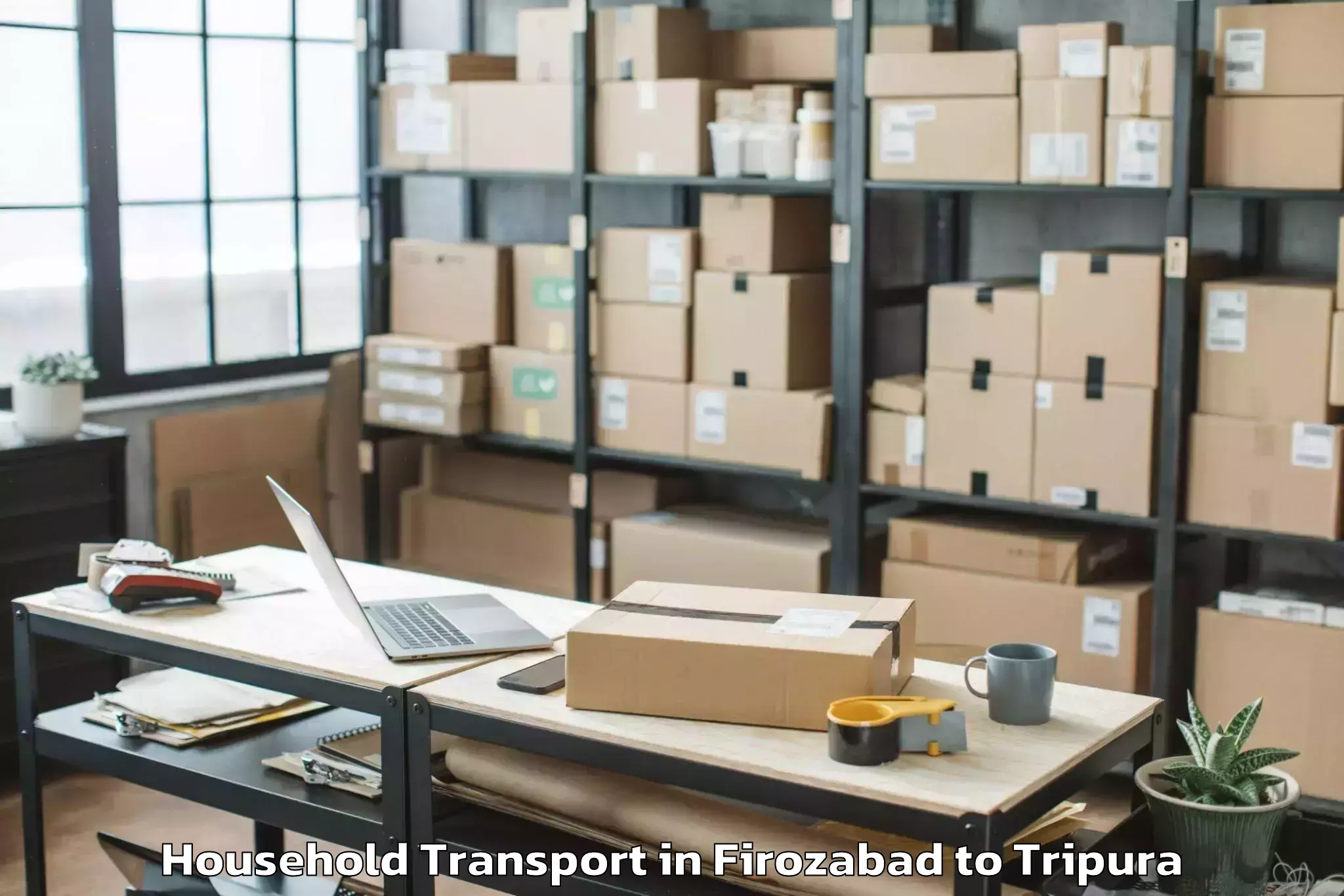 Professional Firozabad to Jampuijala Household Transport